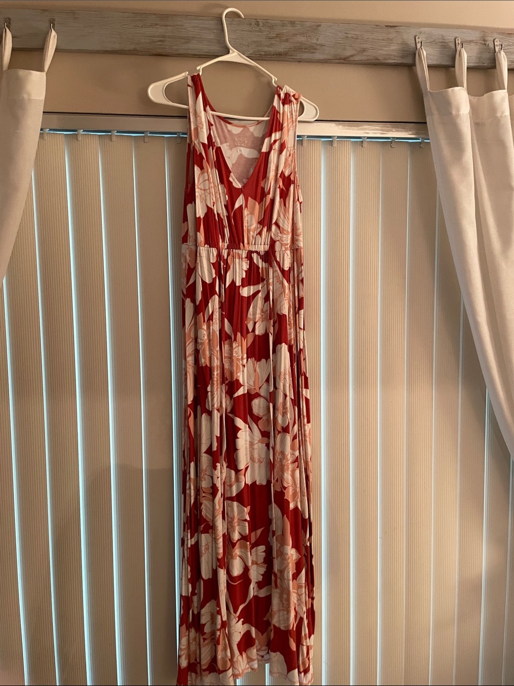 Isabel Marant Red and Cream Floral Maxi Dress